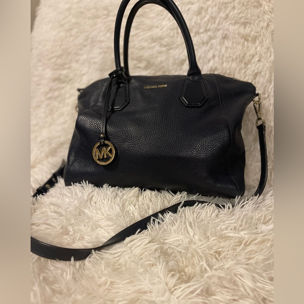 Navy Pebbled Leather Michael Kors